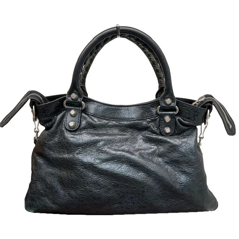 BALENCIAGA The Giant Town Handbag Shoulder Bag Black Leather Mirror Crossbody - Picture 1 of 9